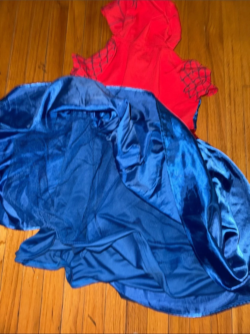 Marvel Red and Blue Spiderman Girl Hooded Costume Dress Halloween